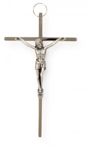 Copertina di 'Crocifisso in nikel con Cristo in argento - altezza 21 cm'