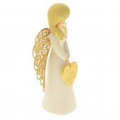 Immagine di 'Statua in resina bianca angelo "Felicità" - altezza 15 cm'