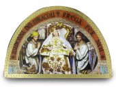 Tavola Madonna dei Miracoli di Motta di Livenza stampa su legno ad arco - 18 x 12 cm