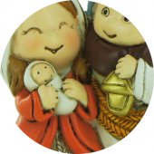Immagine di 'Nativit in resina colorata, decorazione natalizia/soprammobile, piccola statuina della Sacra Famiglia, 5 x 5,5 cm'