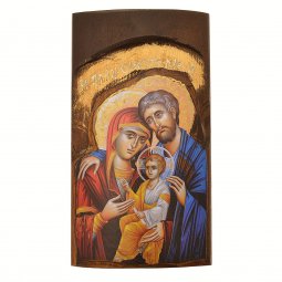 Copertina di 'Icona in legno e in rilievo "Sacra Famiglia" - dimensioni 17x10 cm'