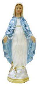 Copertina di 'Statua Madonna Miracolosa in gesso madreperlato dipinta a mano - 50 cm'