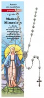 Rosario Madonna Miracolosa in argento 925 con grani da  4 mm e preghiera in italiano