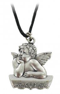 Copertina di 'Ciondolo angelo in metallo con laccio mis. 2,5 x 2,5 cm.'