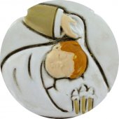 Immagine di 'Bomboniera battesimo: Croce in resina bianca con stelle - 8,5 cm'