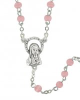 Immagine di 'Rosario imitazione perla tonda  4 mm rosa'