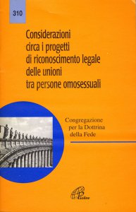 Copertina di 'Considerazioni circa i progetti di riconoscimento legale delle unioni tra persone omosessuali'