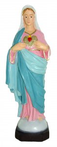 Copertina di 'Statua da esterno del Sacro Cuore di Maria in materiale infrangibile, dipinta a mano, da circa 20 cm'