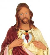 Immagine di 'Statua da esterno del Sacro Cuore di Ges in materiale infrangibile, dipinta a mano, da circa 16 cm'