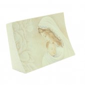 Immagine di 'Icona curvilinea da appoggio "Madonna col Bambino" e rose - dimensioni 11x16 cm'