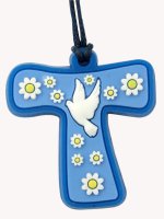 Croce Tau colorata per la Confessione (blu)