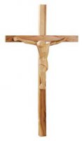 Crocifisso in legno d'ulivo scolpito a mano - altezza 32 cm