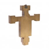 Immagine di 'Croce icona in legno con foglia oro "Christus Patiens" - dimensioni 21x25 cm'