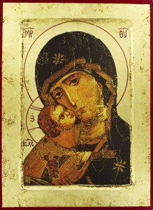 Copertina di 'Icona Volto della Tenerezza, Madonna di Vladimir, produzione greca su legno - 18,5 x 14 cm'