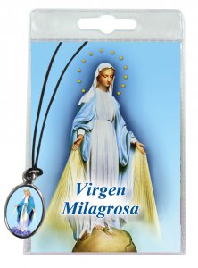 Copertina di 'Medaglia Miracolosa con laccio e preghiera in spagnolo'
