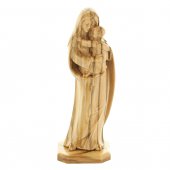 Statuetta in legno d'ulivo con base "Madonna col bambino" - altezza 11 cm