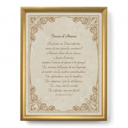 Copertina di 'Quadro con preghiera "Fuoco d'Amore" su cornice dorata - dimensioni 44x34 cm'