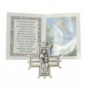 Immagine di 'Croce ghiandata in metallo argentato con astuccio e preghiera "Aiutami a trovare"'