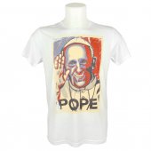 T-shirt Papa Francesco blu e rossa - taglia L - uomo