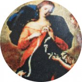 Immagine di 'Medaglia Maria che scioglie i nodi tonda in argento 925 e porcellana'