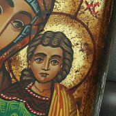 Immagine di 'Icona bizantina dipinta a mano "Madre di Dio Kazanskaja" - 14x10 cm'