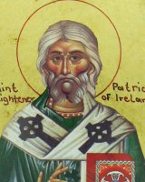Immagine di 'Icona Saint Patrick / San Patrizio, produzione greca su legno - 10 x 7,5 cm'
