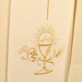Immagine di 'Stola avorio con ricamo a croce e cristogramma IHS'