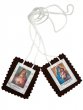 Scapolare Madonna del Carmine e Sacro Cuore di Ges in tessuto - 4,5 x 5,5 cm