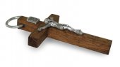 Immagine di 'Croce in legno color palissandro con Cristo - 4,5 cm'