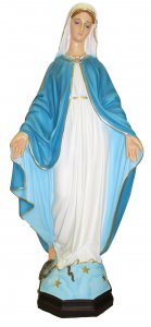 Copertina di 'Statua da esterno della Madonna della Medaglia Miracolosa in materiale infrangibile, dipinta a mano, da 60 cm'