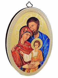Copertina di 'Icona ovale " Sacra Famiglia" bizantina - 14,5 x 10,5 cm'