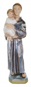 Copertina di 'Statua Sant'Antonio in gesso madreperlato dipinta a mano - 30 cm'
