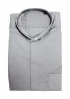 Camicia clergyman grigio chiaro manica lunga 100% cotone - collo 45