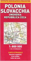 Ungheria, Repubblica Ceca, Polonia, Slovacchia 1:800.000