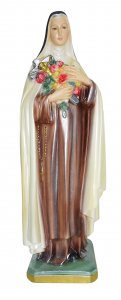 Copertina di 'Statua Santa Teresa in gesso madreperlato dipinta a mano - 40 cm'
