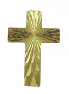 Copertina di 'Crocetta distintivo in metallo dorato zigrinato con spilla - 2,5 cm'