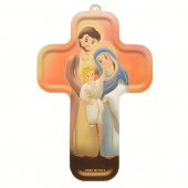 Croce in legno "Sacra Famiglia" - altezza 13 cm