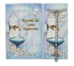 Copertina di 'Bomboniera Battesimo: Libretto ricordo del Battesimo con rosario - Italiano'