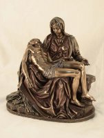 PietÃ  di Michelangelo in resina bronzata cm. 30