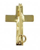 Immagine di 'Crocetta distintivo in metallo liscio dorato con spilla - 2 cm'