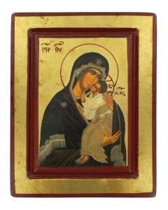 Copertina di 'Icona Madre di Dio di Jaroslav, produzione greca su legno - 15,5 x 12 cm'