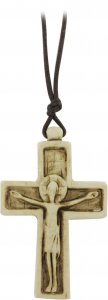 Copertina di 'Croce antichizzata con cordone - 6 cm'
