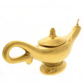 Immagine di 'Lampada di Aladino in ottone lucido dorato - lunghezza 29 cm'