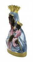 Immagine di 'Statua Madonna di Czestochowa in gesso madreperlato dipinta a mano - 25 cm'