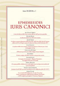 Copertina di 'Ephemerides Iuris Canonici. Anno 58 (2018) n. 1'