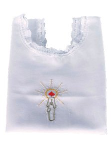 Copertina di 'Vestina bianca per Battesimo con candela ricamata'
