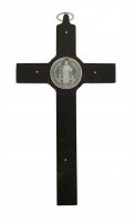Immagine di 'Crocifisso San Benedetto in legno di noce con Cristo in metallo - 20 cm'