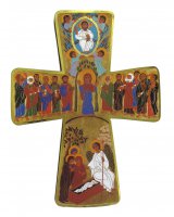 Immagine di 'Croce Mistero Ascensione stampa su legno - 10,5 x 13,5 cm'