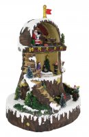 Immagine di 'Villaggio natalizio con Babbo Natale in movimento, luci, musica (22 x 30,5 x 17,5 cm)'
