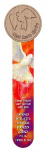 Copertina di 'Segnalibro plastificato con applicazione in legno "Santa Cresima" - altezza 18 cm'